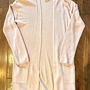 Philosophy Blush Pink Open-Front Long Cardigan with Pockets